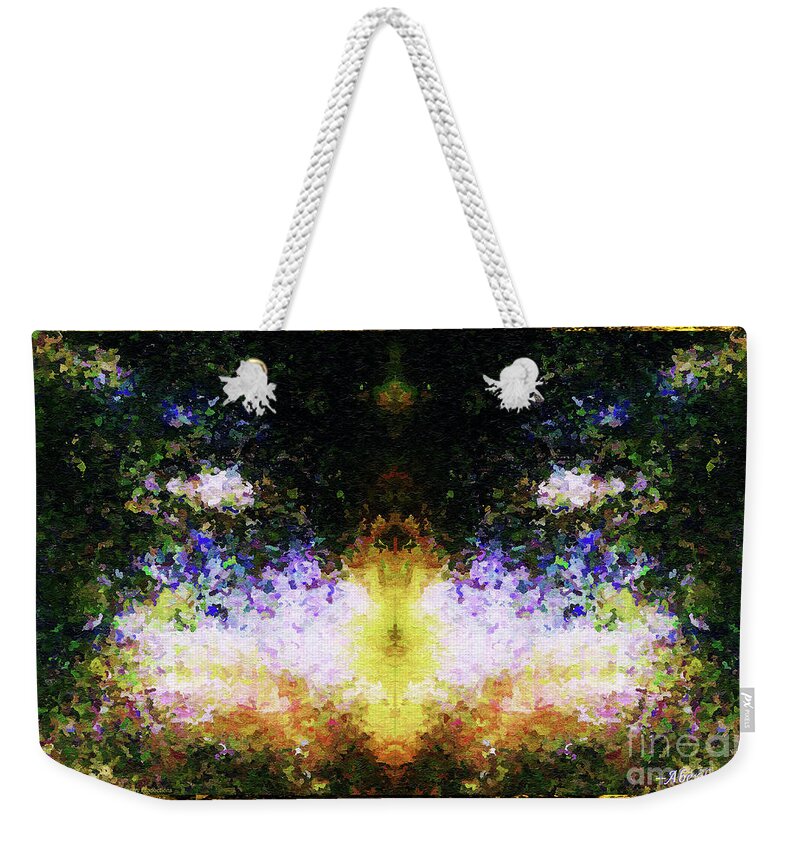 Chromatic Poetics Weekender Tote Bag featuring the painting That Time We Woke Up Laughing in Claude Monet's Garden by Aberjhani