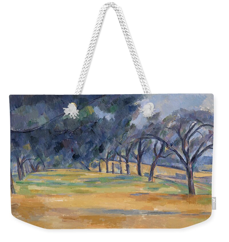 Paul Cezanne Weekender Tote Bag featuring the painting The Allee at Marines by Paul Cezanne