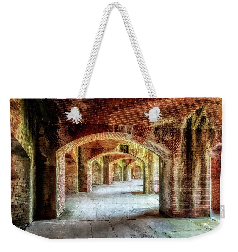 Fort Massachusetts Mississippi Weekender Tote Bag featuring the photograph The Arches of Fort Massachusetts by Susan Rissi Tregoning