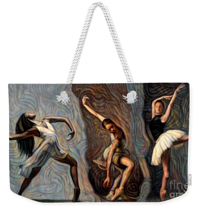 Dance Art Weekender Tote Bag featuring the mixed media The Art of Dance by Carl Gouveia