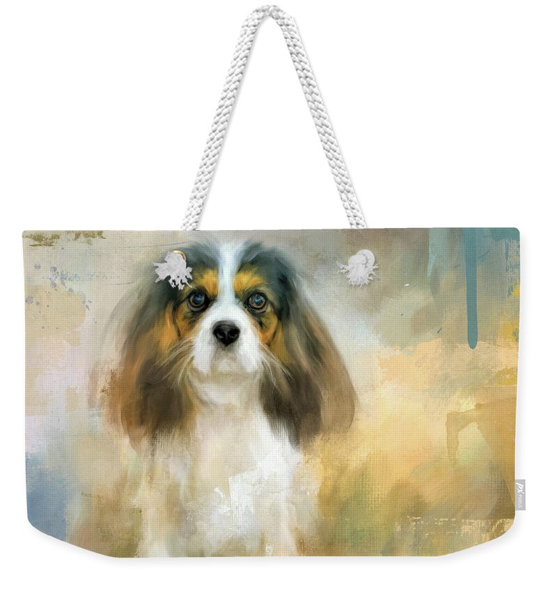 Colorful Weekender Tote Bag featuring the painting The Attentive Cavalier by Jai Johnson