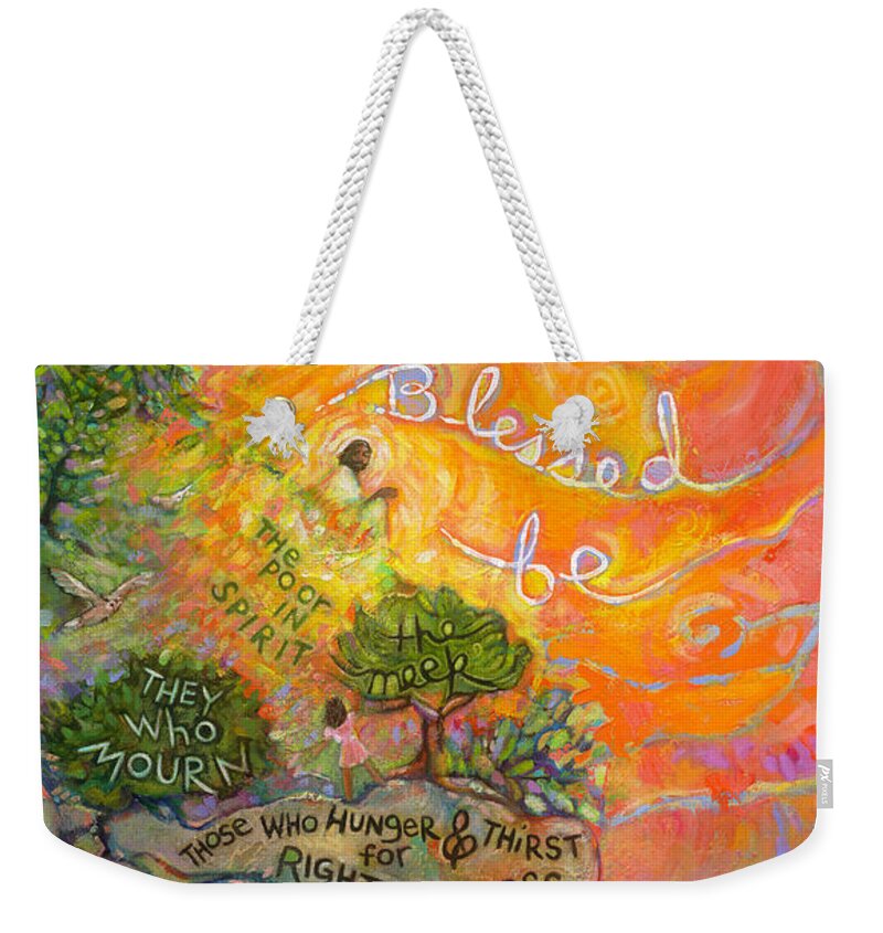 Jen Norton Weekender Tote Bag featuring the painting The Beatitudes by Jen Norton