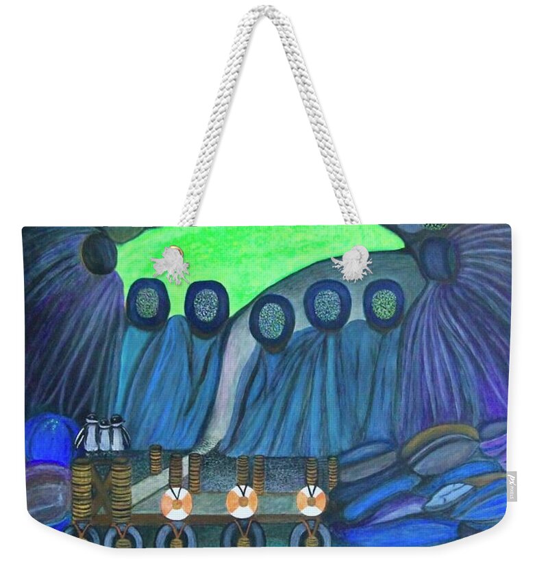 All Products Weekender Tote Bag featuring the painting The Beauty From South Africa To Atlantic by Lorna Maza