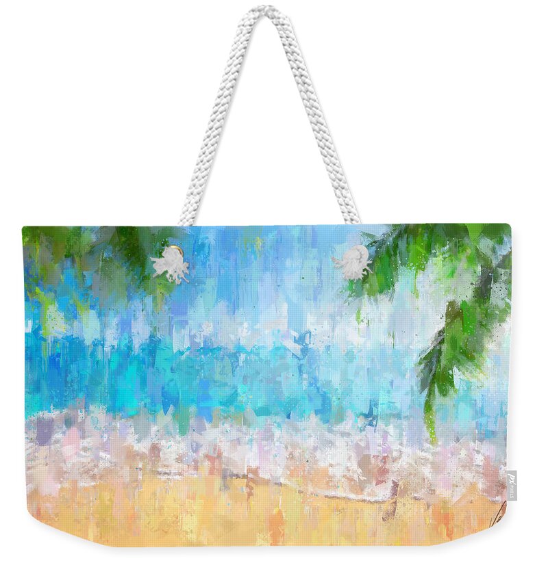 Blue Skye Weekender Tote Bag featuring the painting The blue skye - Aloha Hawaii by Vart Studio