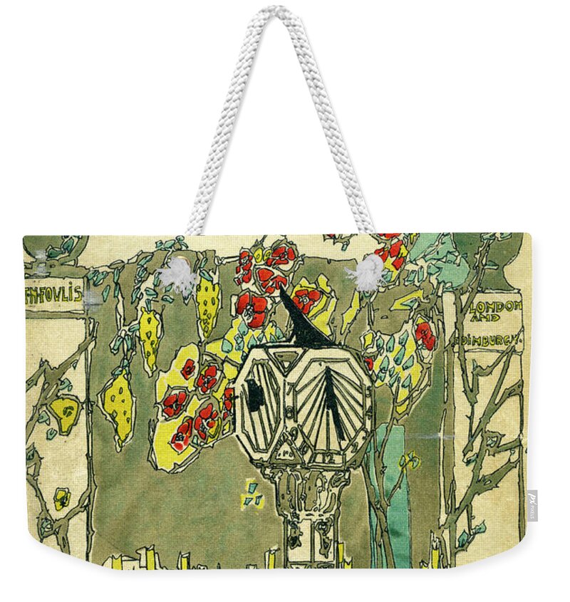 Book Cover Weekender Tote Bag featuring the mixed media Cover design for The Book of Old Sundials by Jessie M King