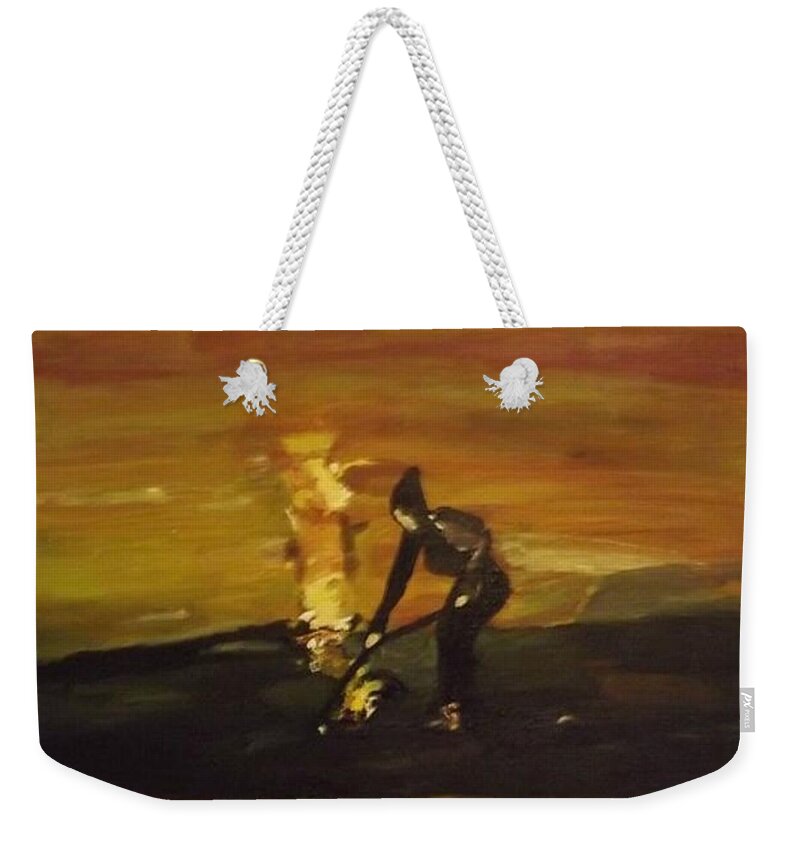 Acrylic Painting Weekender Tote Bag featuring the painting The Campsite by Denise Morgan
