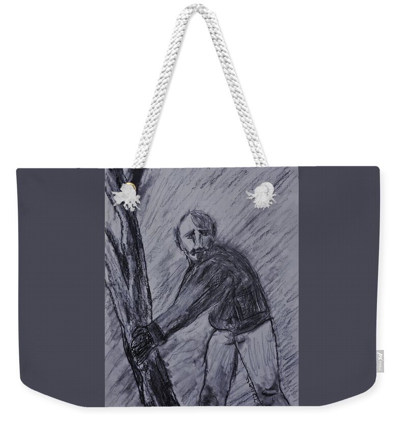 Expressive Weekender Tote Bag featuring the drawing The Coming Storm by Judith Redman