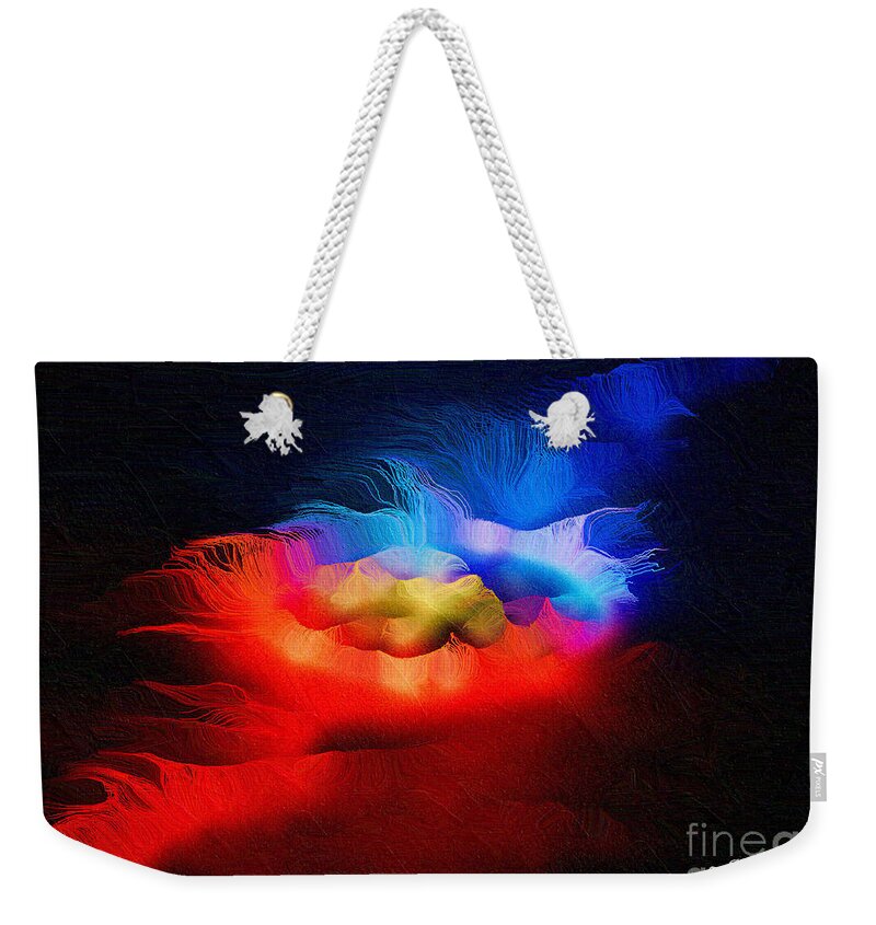 Abstract Weekender Tote Bag featuring the mixed media The Continuum of Us - Breaking the Gridlock of Hate Number 2 by Aberjhani