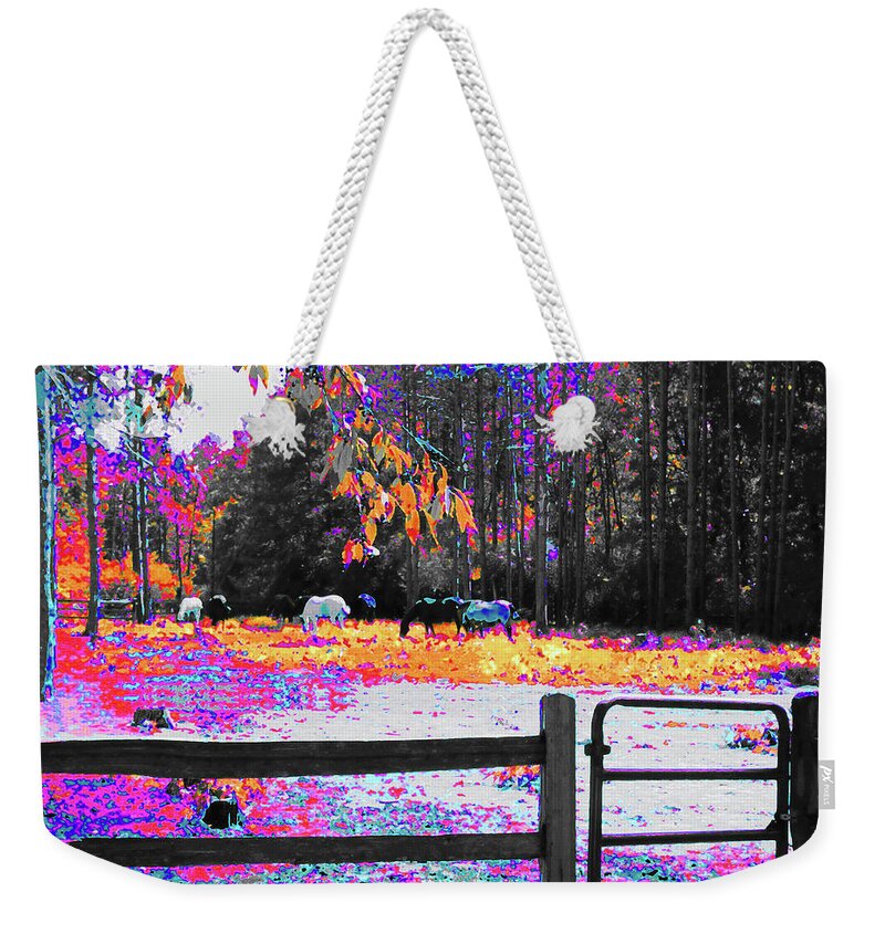 Animals Weekender Tote Bag featuring the painting The Corral by CHAZ Daugherty