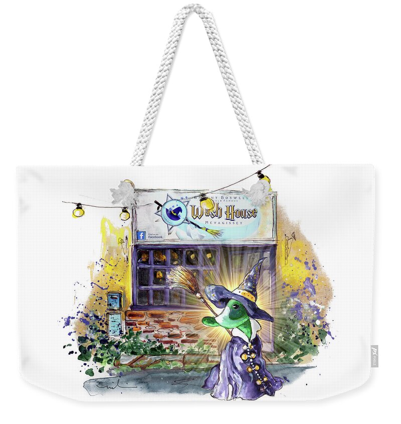 Travel Weekender Tote Bag featuring the painting The Ducks Of Mevagissey 06 by Miki De Goodaboom