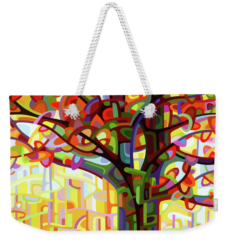Fall Weekender Tote Bag featuring the painting The Emperor by Mandy Budan
