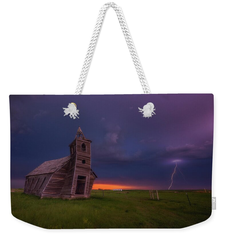 Montana Weekender Tote Bag featuring the photograph The Final Storm by Darren White
