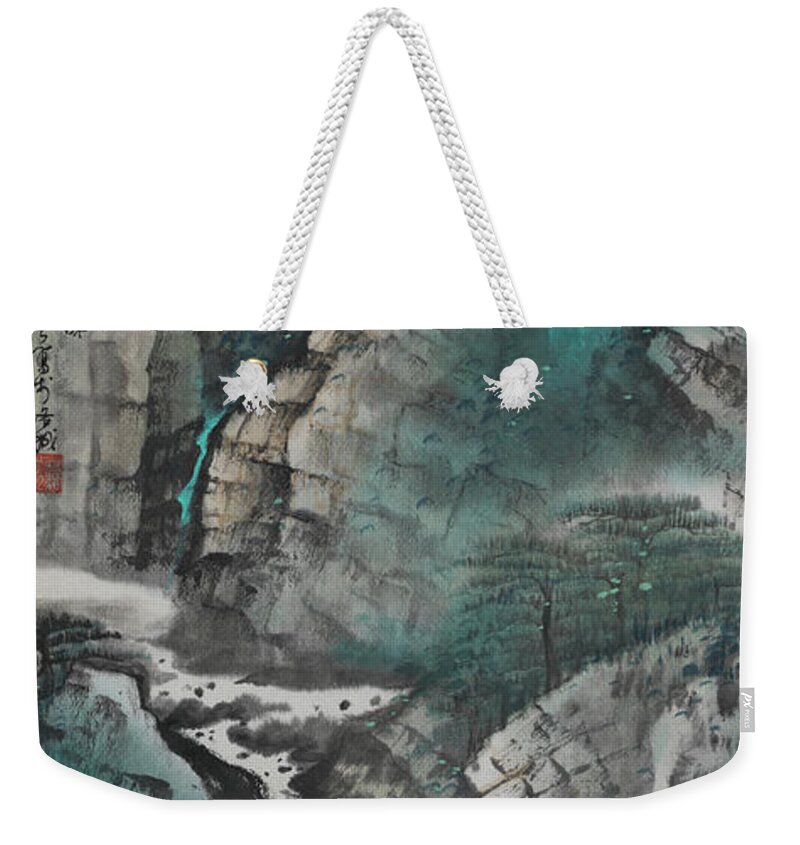 Chinese Watercolor Weekender Tote Bag featuring the painting The Four Seasons Version 1 - Summer by Jenny Sanders