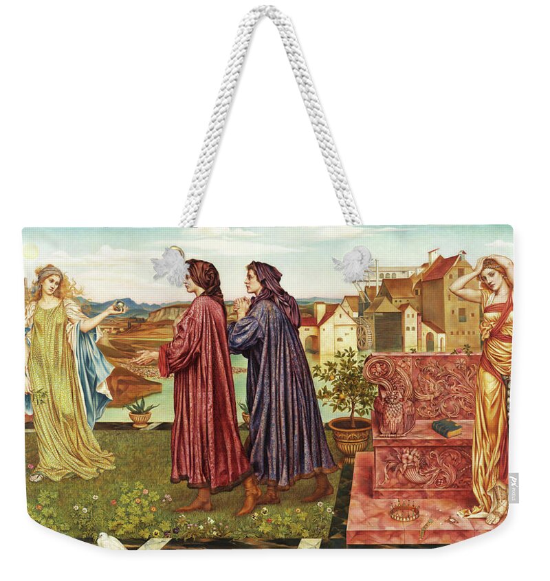 Evelyn De Morgan Weekender Tote Bag featuring the painting The Garden of Opportunity, 1892 by Evelyn De Morgan