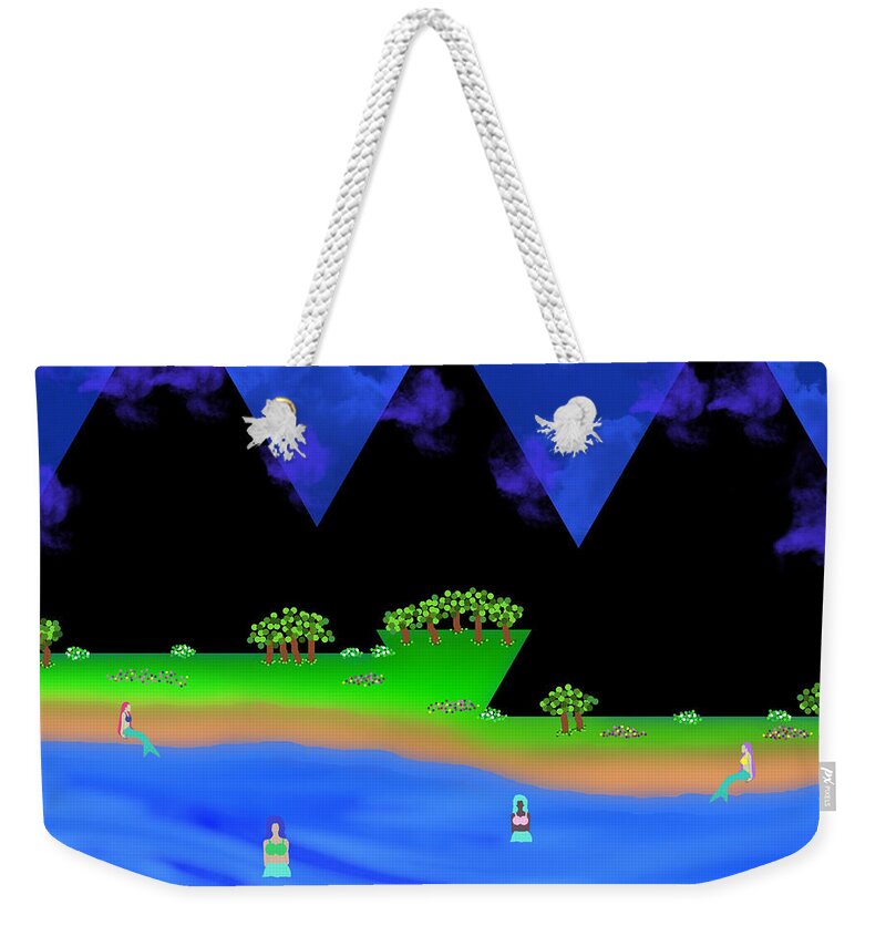 Water Weekender Tote Bag featuring the digital art The Gathering Place by Diamante Lavendar