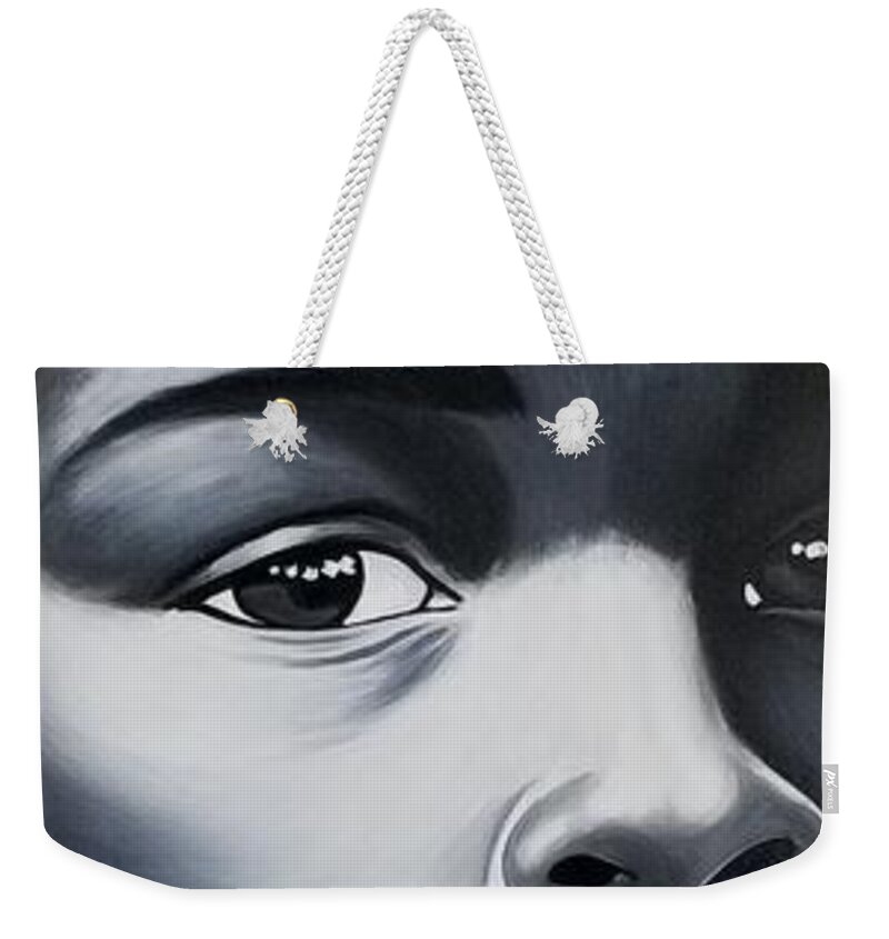  Weekender Tote Bag featuring the painting The Girl by Bryon Stewart