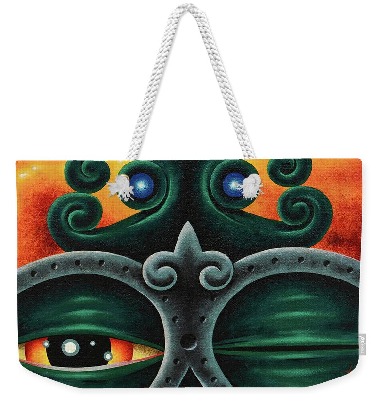 Dogu Weekender Tote Bag featuring the painting The Golden Fleet by Victor Rosario