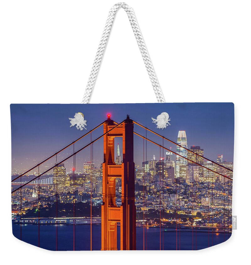 Golden Gate Bridge Weekender Tote Bag featuring the photograph The Golden Gate by Mike Ronnebeck