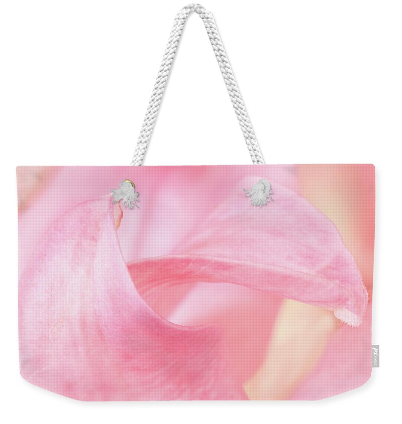 Outdoors Weekender Tote Bag featuring the photograph The greetings of the petals by Silvia Marcoschamer