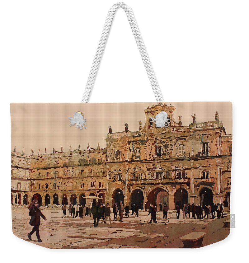 Salamanca Weekender Tote Bag featuring the painting The Heart of Salamanca by Jenny Armitage