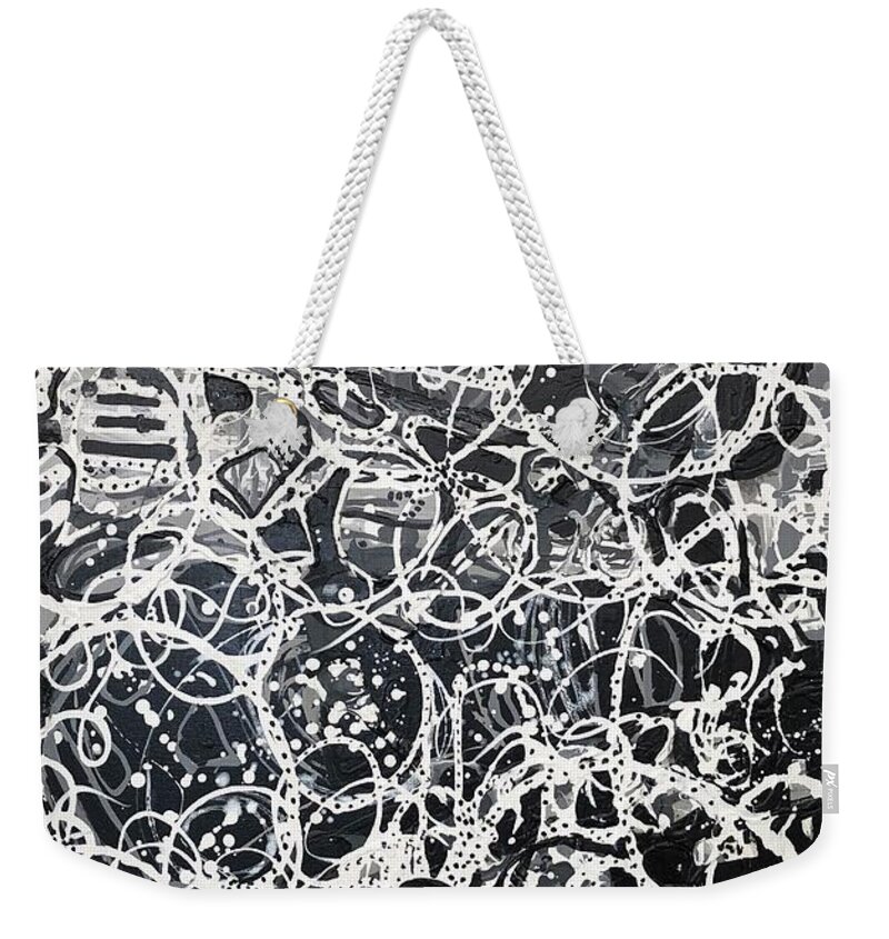  Weekender Tote Bag featuring the painting The Inner Workings of the Womans Mind by Jacqui Hawk