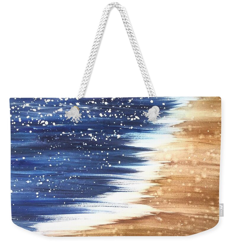Ocean Weekender Tote Bag featuring the painting The kiss by Katerina Kovatcheva