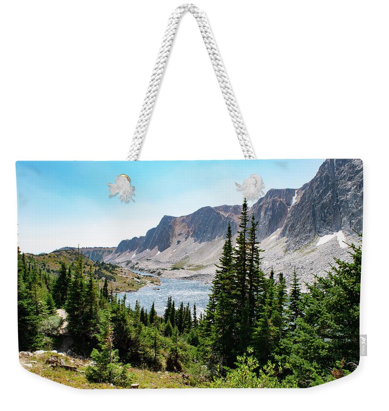 Mountain Weekender Tote Bag featuring the photograph The Lakes of Medicine Bow Peak by Nicole Lloyd