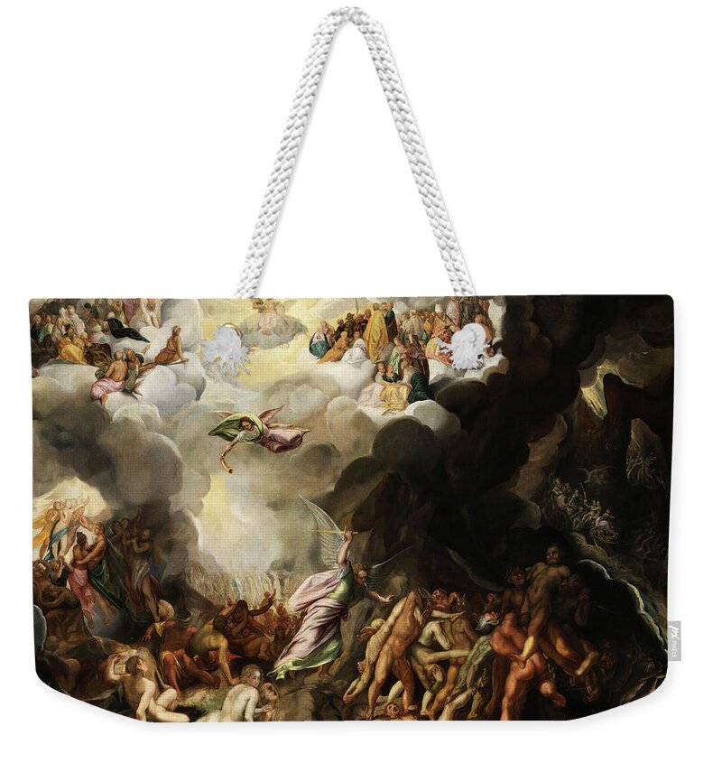 The Last Judgment Weekender Tote Bag featuring the painting The Last Judgment by Dutch artist 17th century