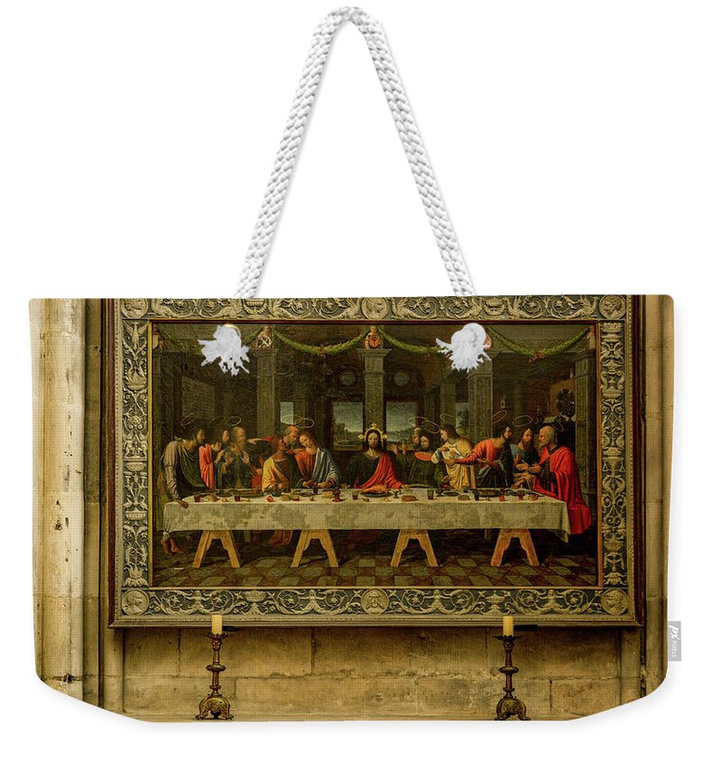 France Weekender Tote Bag featuring the photograph The Last Supper, Troyes Cathedral by Marcy Wielfaert