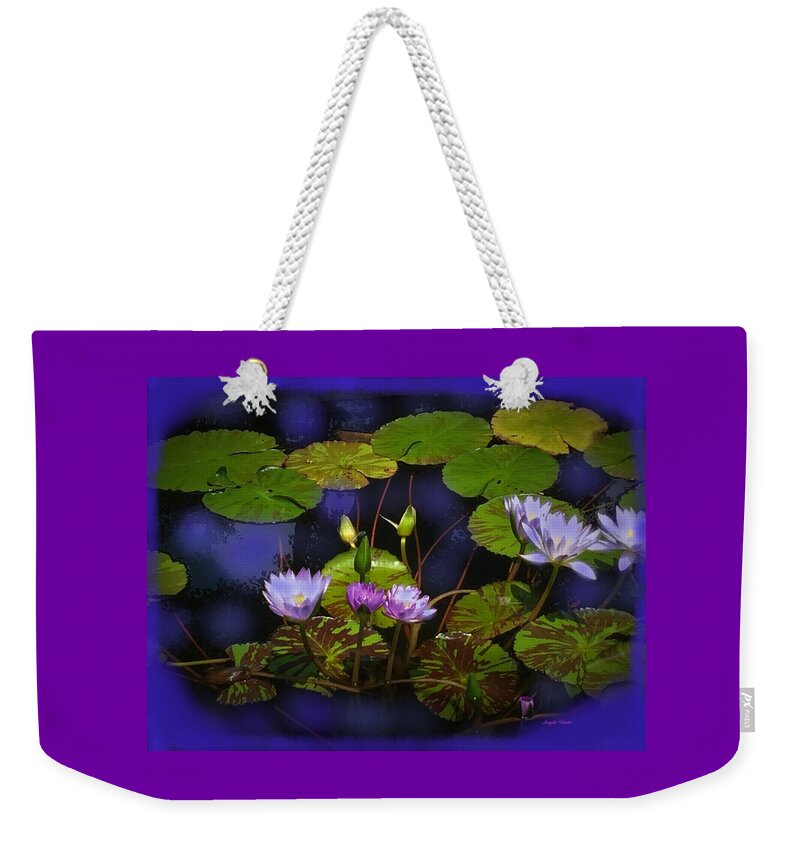 Water Lilies Weekender Tote Bag featuring the photograph The Lily Pond by Angela Davies