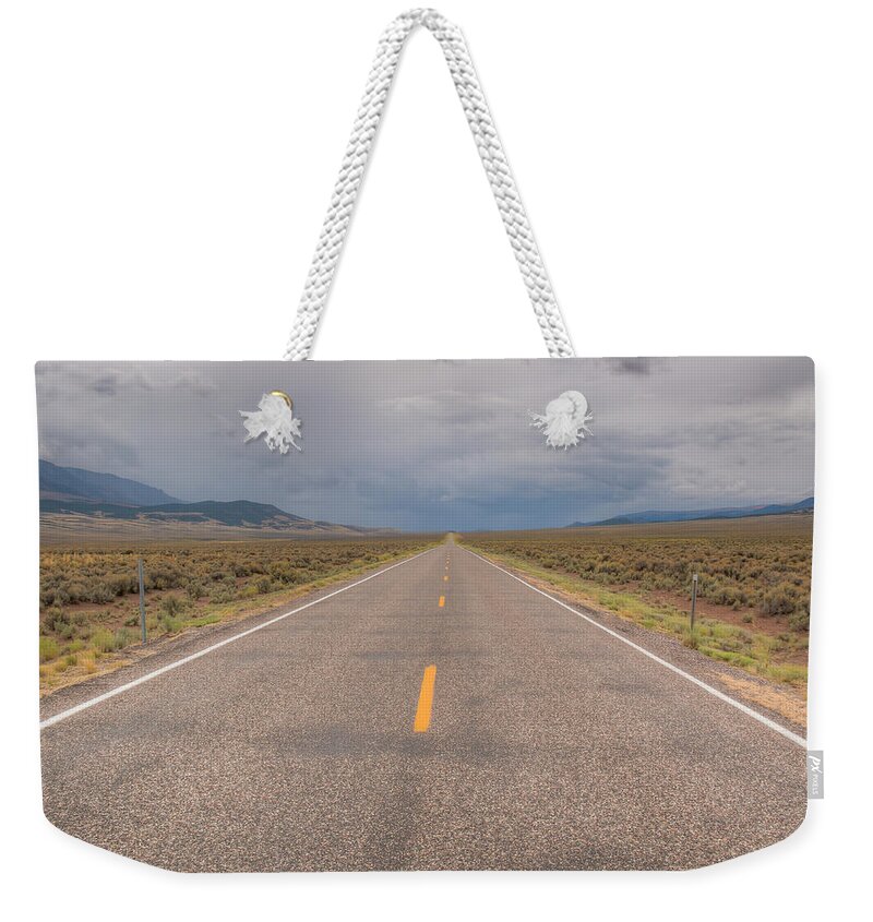 Utah Weekender Tote Bag featuring the photograph The Long Road Ahead 01093 by Kristina Rinell