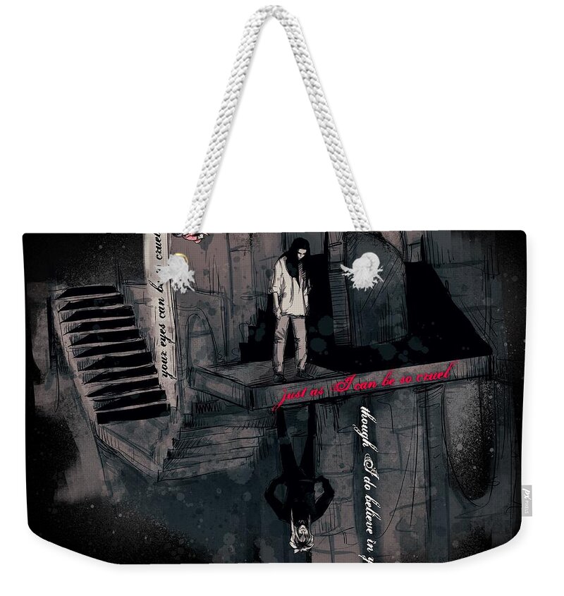 Labyrinth Weekender Tote Bag featuring the drawing The Maze by Ludwig Van Bacon