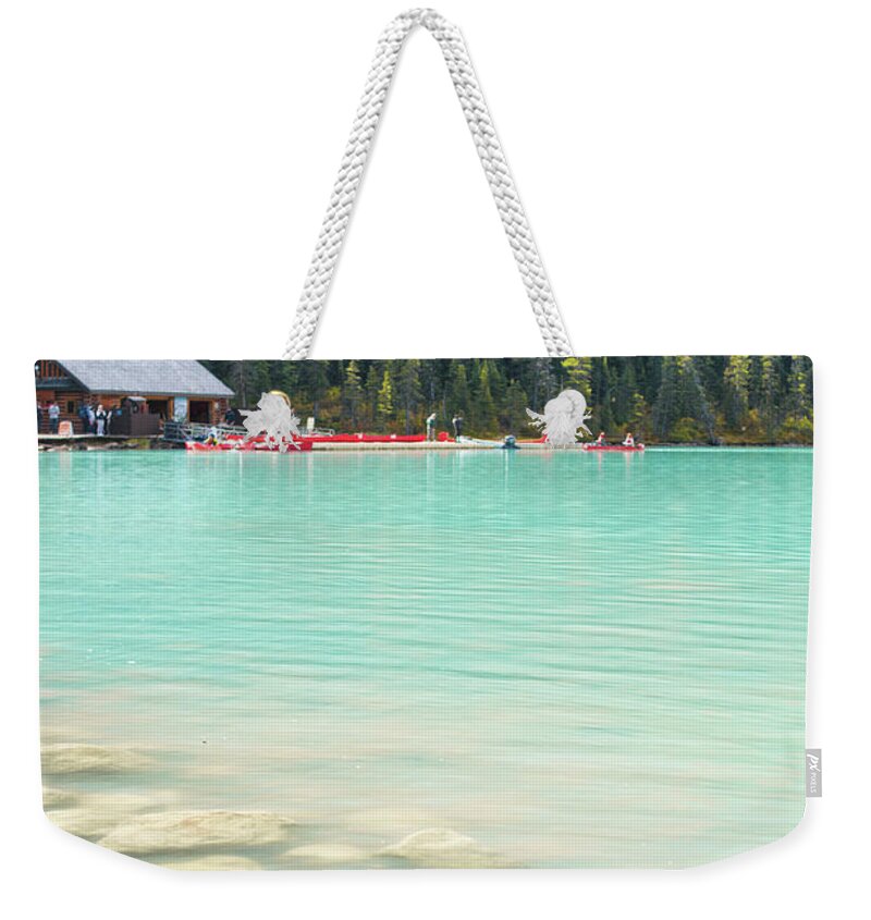Alberta Weekender Tote Bag featuring the photograph The most visited landmark of Banff by Nick Mares