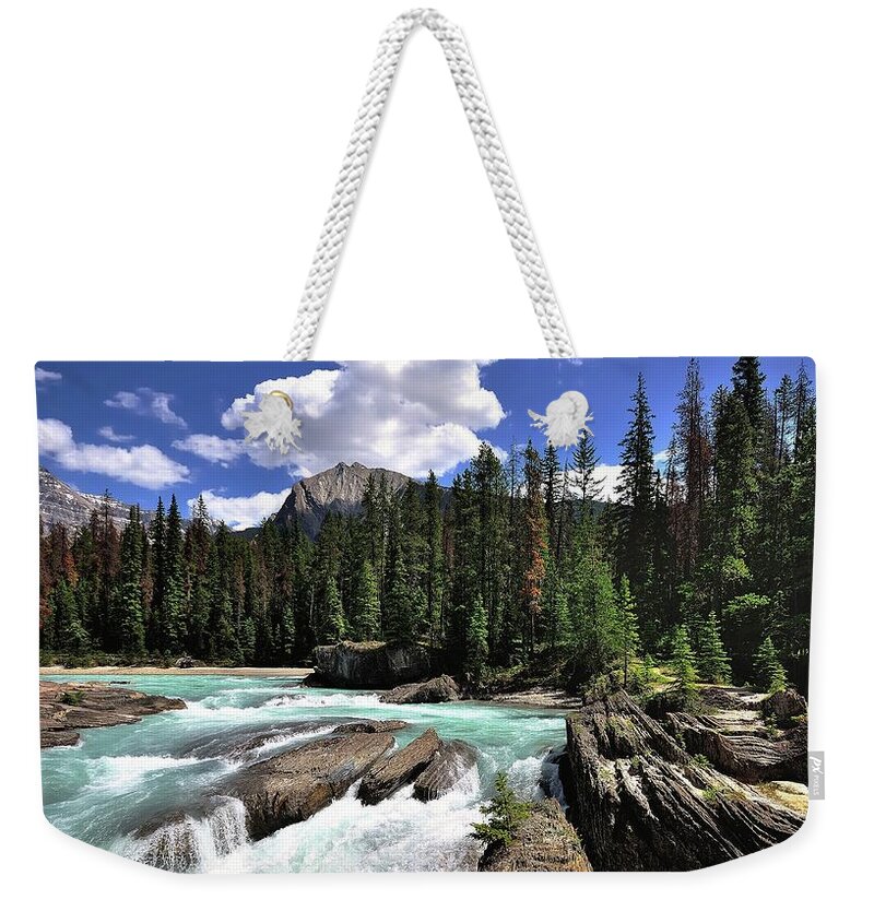 Tranquility Weekender Tote Bag featuring the photograph The Natural Bridge Wide Angle View by Mark C Stevens
