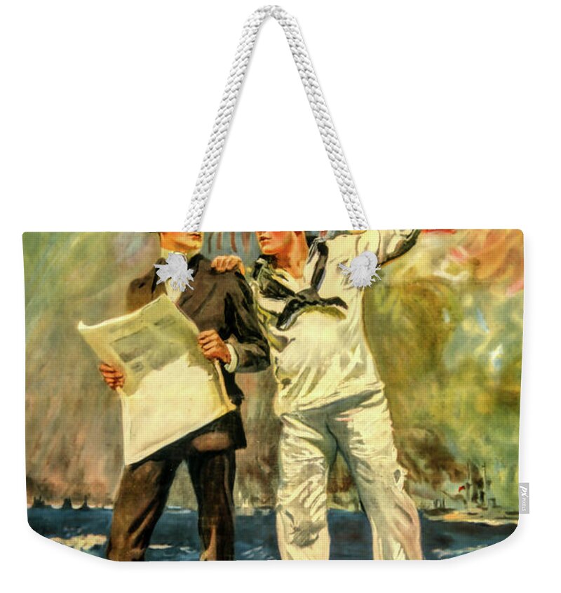 34 East 23rd Street Weekender Tote Bag featuring the photograph The Navy Needs You by David Letts