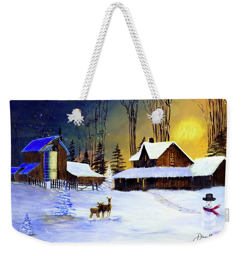 Night Before Christmas Weekender Tote Bag featuring the painting The Night Before Christmas by Diane Schuster