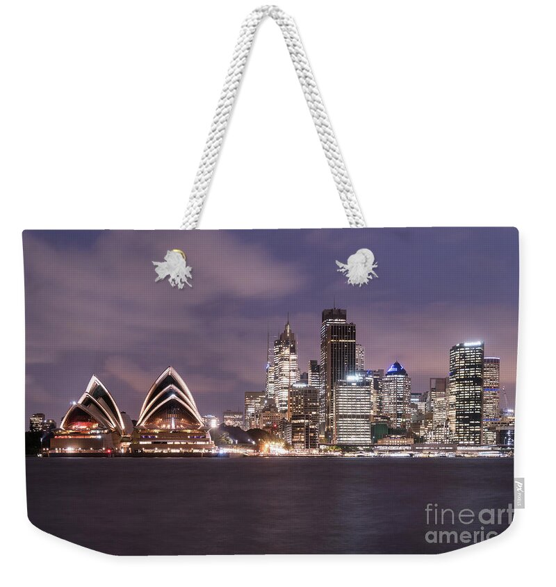 Australia Weekender Tote Bag featuring the photograph the night of Sydney by Didier Marti