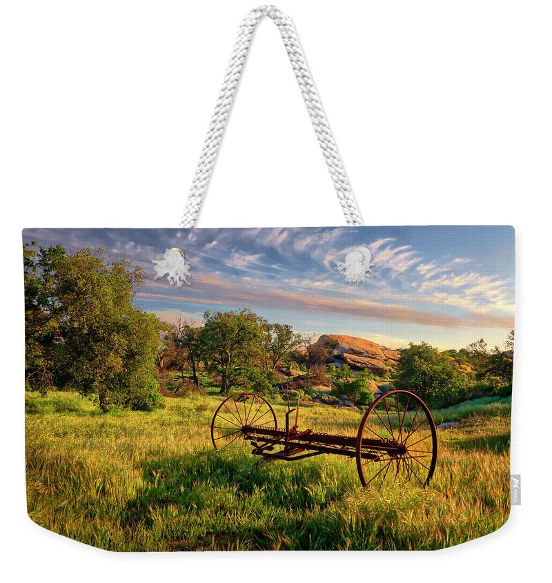 Old Mower Weekender Tote Bag featuring the photograph The Old Hay Rake by Endre Balogh