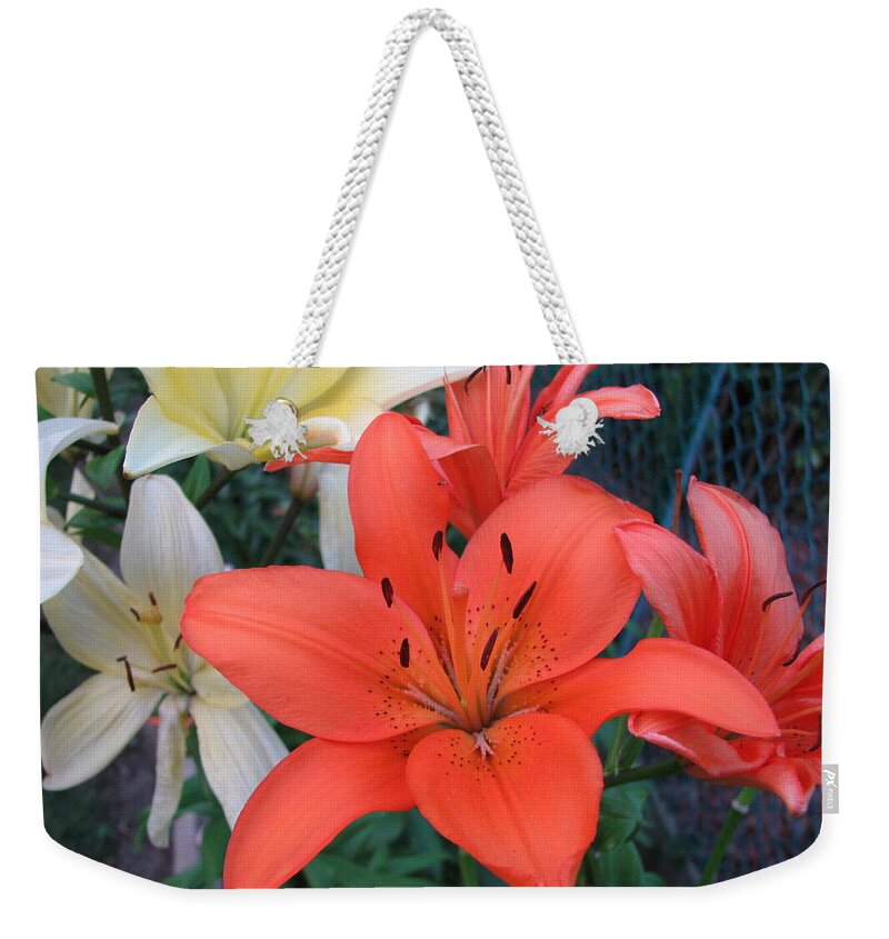 Lily Weekender Tote Bag featuring the photograph The Orange Lily by Boyd Carter