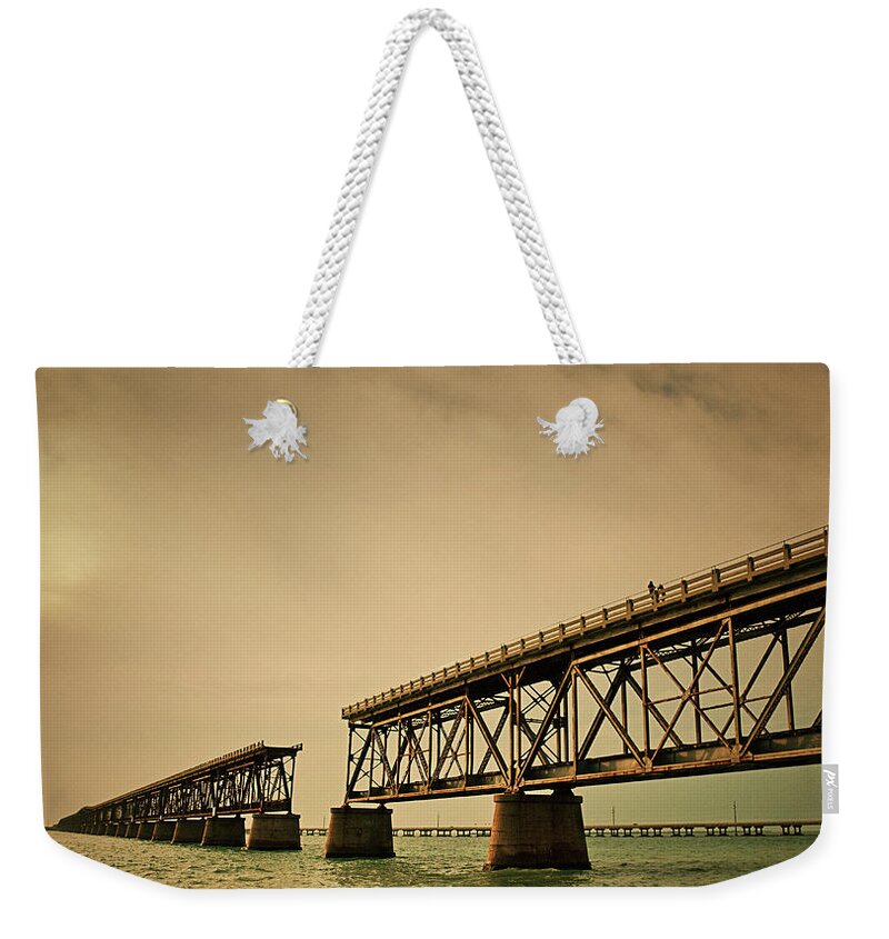 Built Structure Weekender Tote Bag featuring the photograph The Original Bahia Honda Bridge by Thepalmer