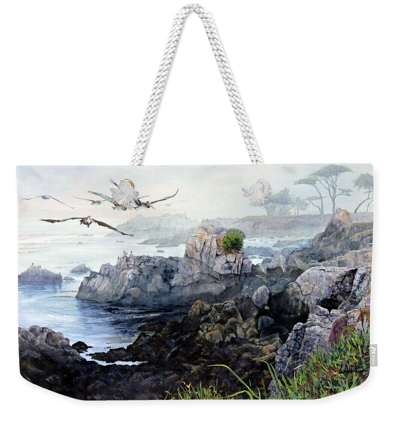  Maritime Weekender Tote Bag featuring the painting The Pelicans by Bill Hudson