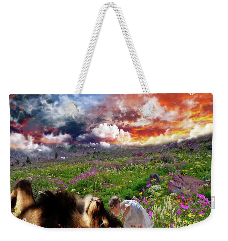 Jesus Weekender Tote Bag featuring the digital art The Perfect Relationship by Dolores Develde
