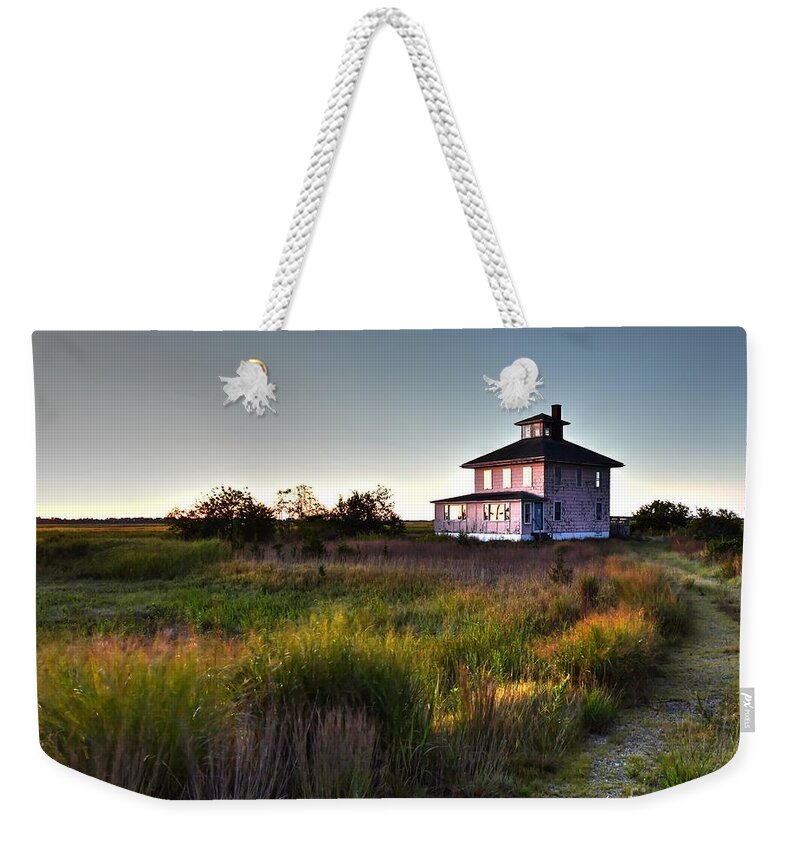 Parker River National Wildlife Refuge Weekender Tote Bag featuring the photograph The Pink House by Steve Brown