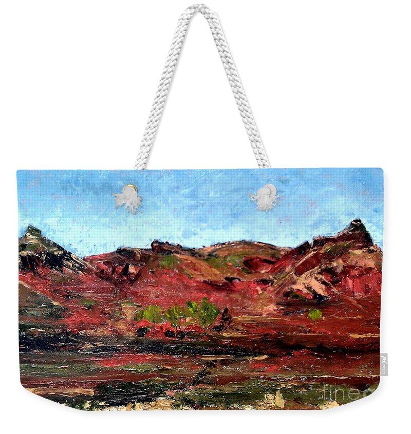 Texas Weekender Tote Bag featuring the painting The Quarry by Lilibeth Andre