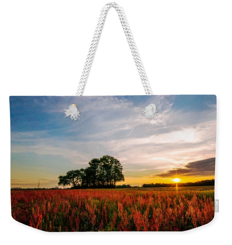 The Red Field Prints Weekender Tote Bag featuring the photograph The Red Field by John Harding