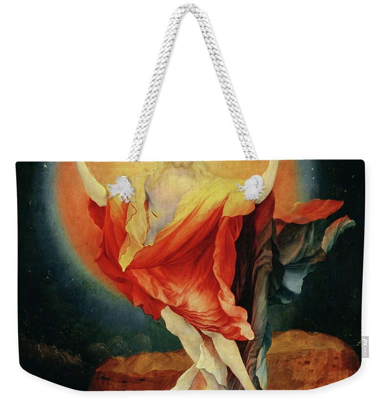 Orb Weekender Tote Bag featuring the painting The Resurrection Of Christ, From The Right Wing Of The Isenheim Altarpiece by Matthias Grunewald