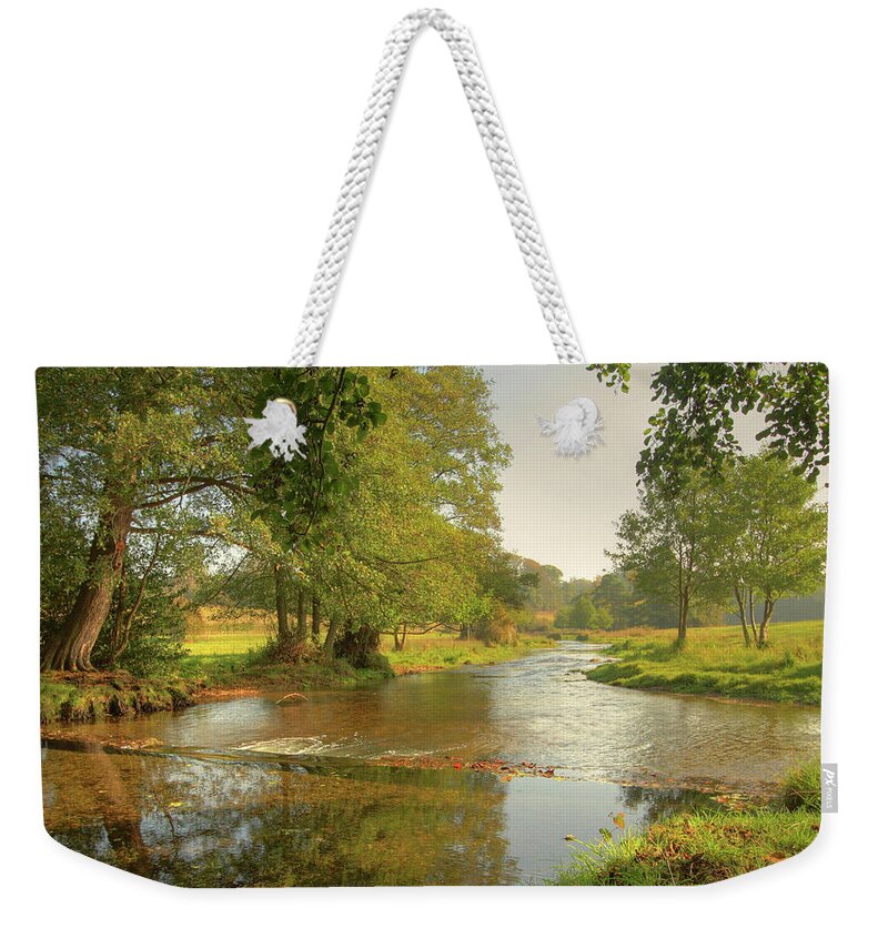 Tranquility Weekender Tote Bag featuring the photograph The River Mimram At Tewin by Photo By Roger Cave