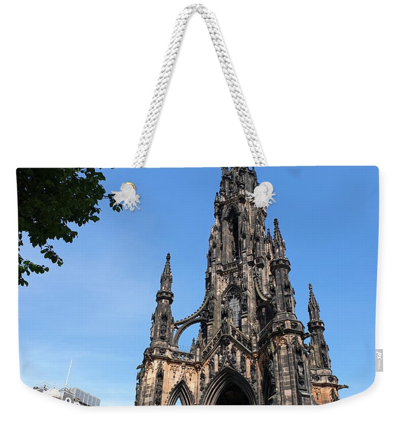 The Scott Monument Weekender Tote Bag featuring the photograph The Scott Monument - Victorian Gothic by Yvonne Johnstone