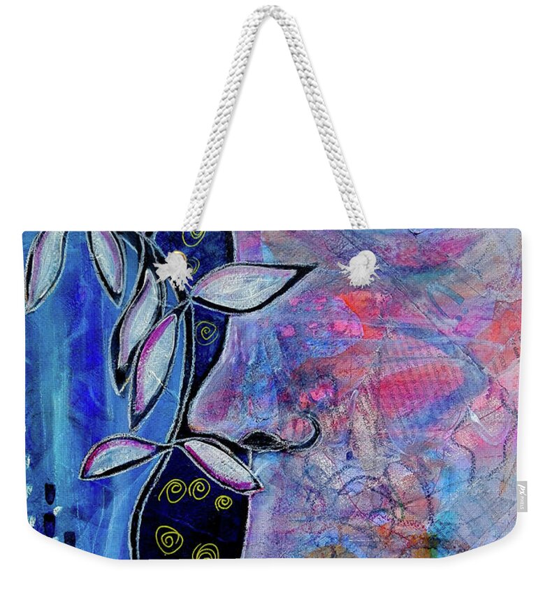 Seer Weekender Tote Bag featuring the mixed media The Seer by Mimulux Patricia No
