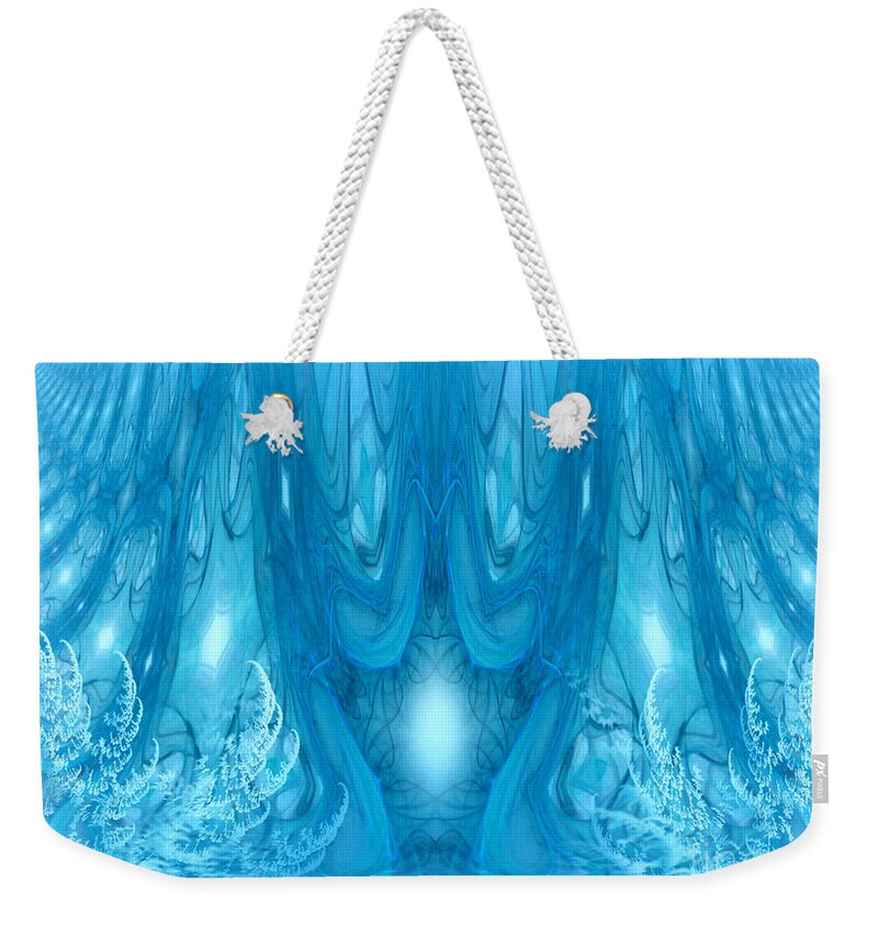 The Snow Queen's Castle Weekender Tote Bag featuring the digital art The Snow Queen's Castle - fantasy art by Giada Rossi by Giada Rossi